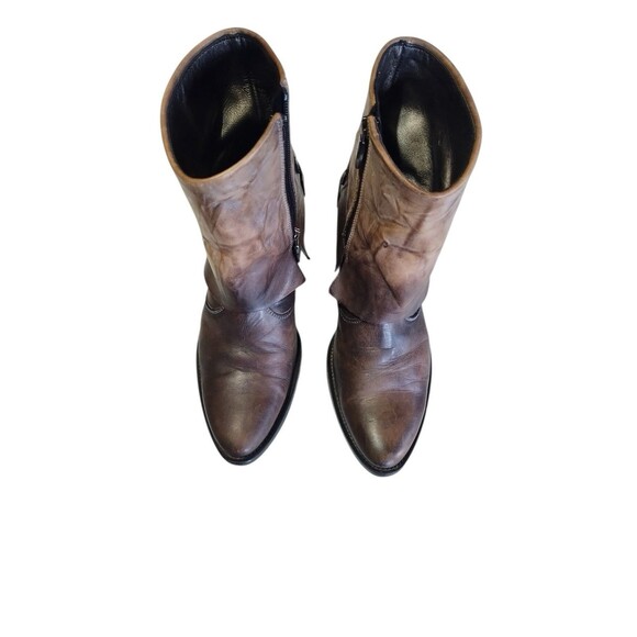 Mark Nason Rock Lives Western Embroidery Roses Distressed Leather Ankle Boot 9 - Picture 8 of 14